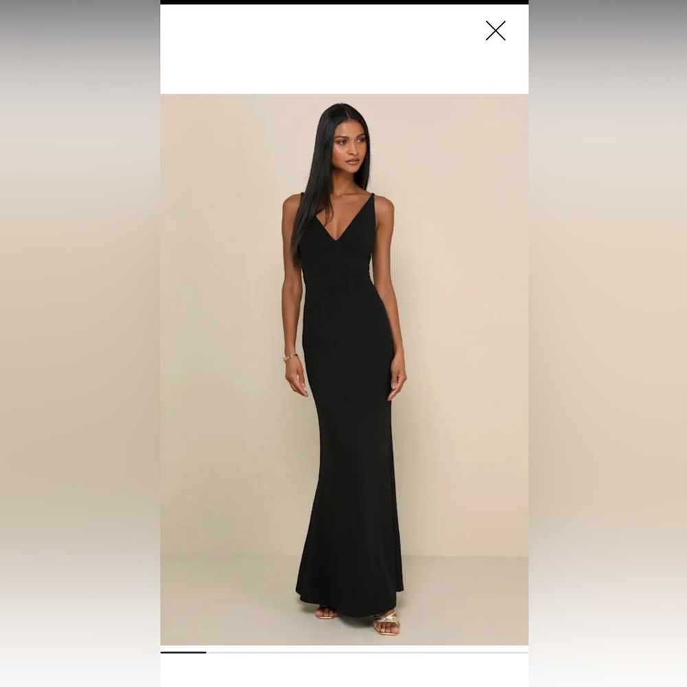 Lulu’s Elegant Black Maxi Length Gown size Small